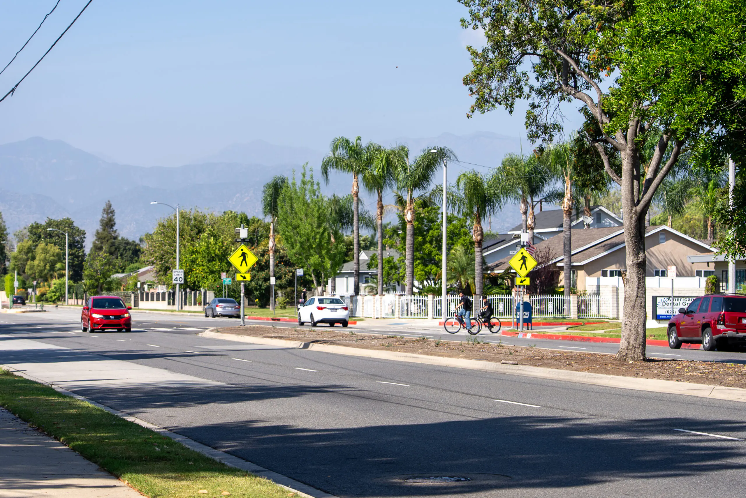 Residential street in Covina Valley service area