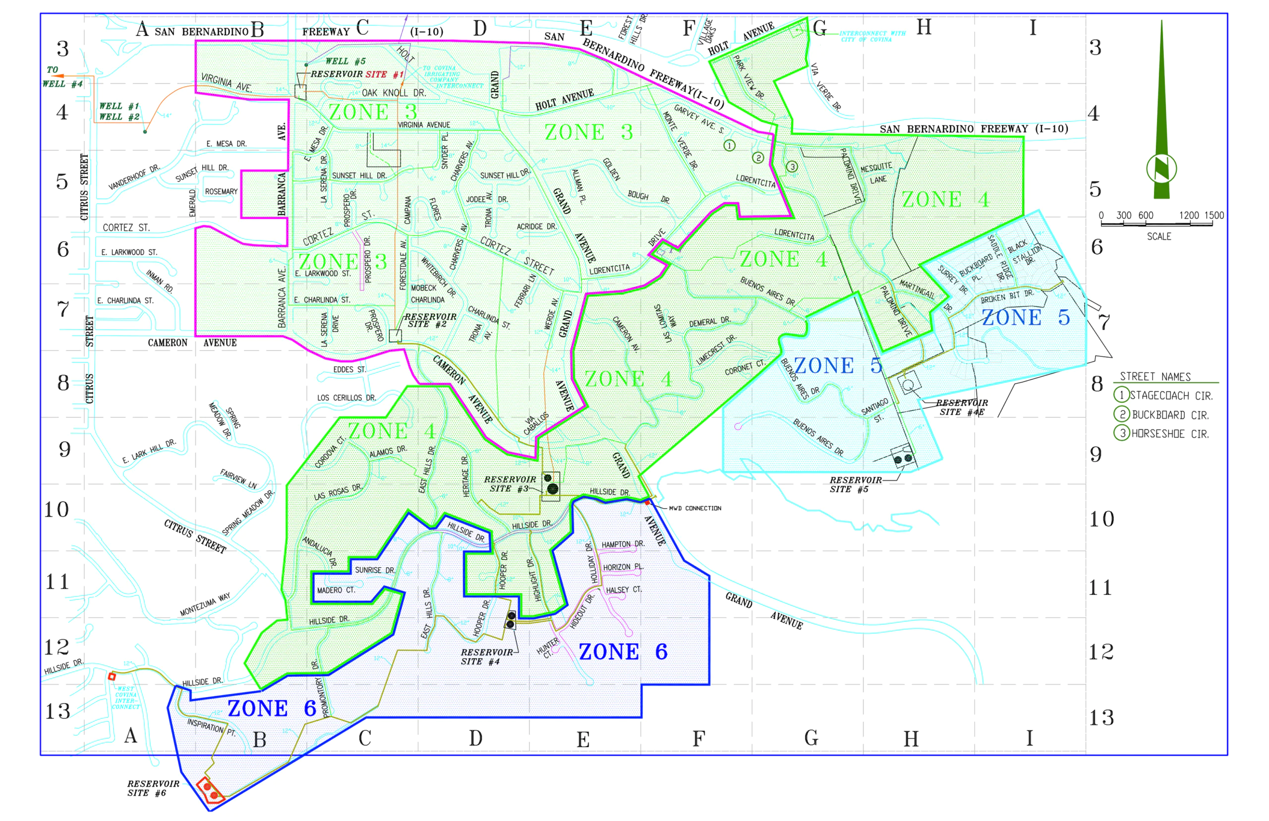 Covina Valley Water Company Zone Map
